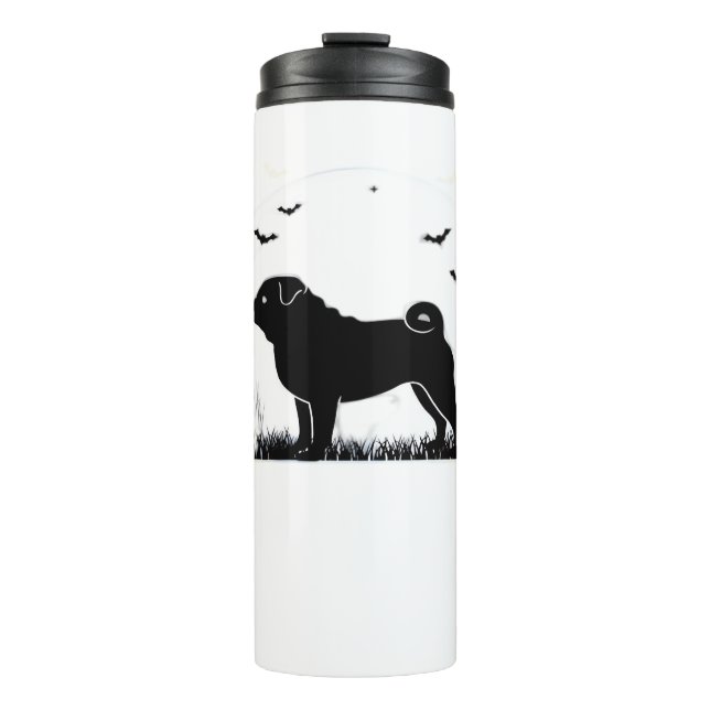 Termo Perro Pug - Halloween Moon Silhouette Classic T-Sh (Anverso)
