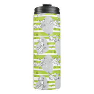 Termo perro que juega el fondo del modelo