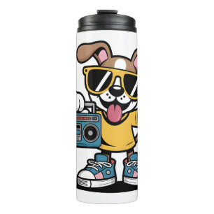 Termo Perro Retro Hip Hop: Cool Cartoon Puppy