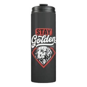 Termo Perro Retro Retriever Dorado Golden Mantente Dorad