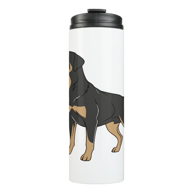 Termo Perro Rottweiler, Perro Rottweiler de pie (Anverso)