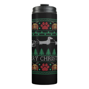 Termo Perro salchicha Dachshund feo de Navidad Camiseta