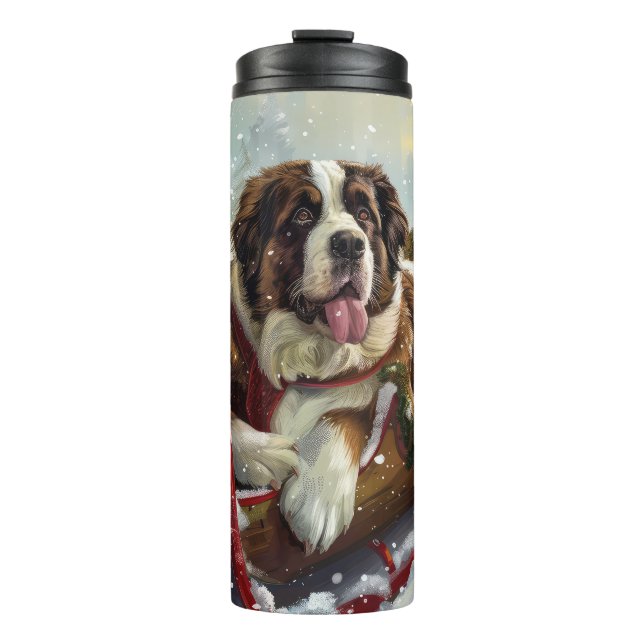 Termo Perro San Bernardo Navideño Festivo (Anverso)