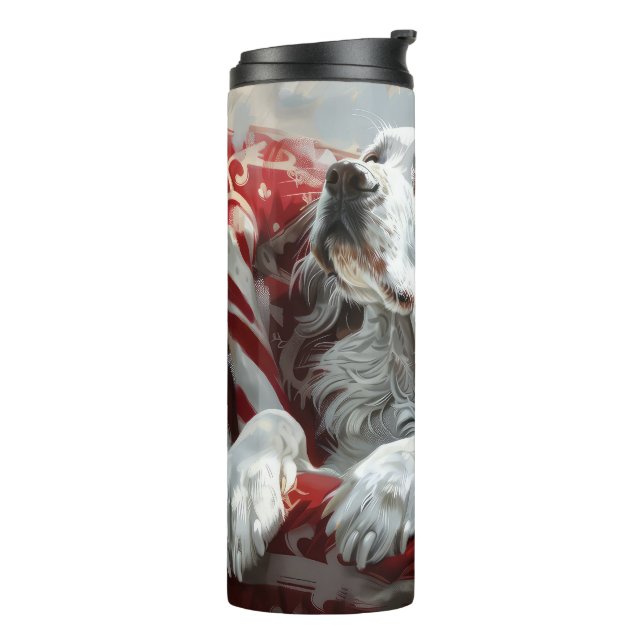 Termo Perro Setter Inglés Festividad de Navidad (Rotado hacia la izquierda)