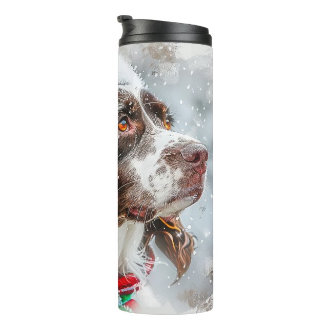 Termo Perro Springer Spaniel Festividad de Navidad (Rotado hacia la derecha)