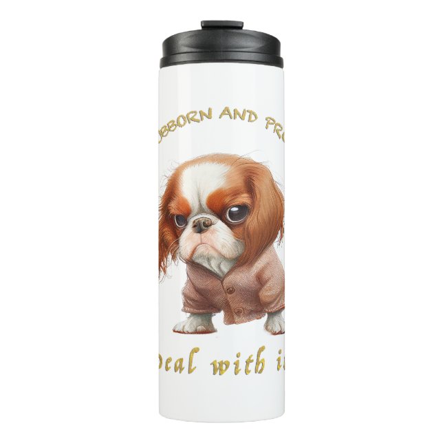 Termo Perro Stubborn Lidia Con Ti Adorable Gracioso (Anverso)