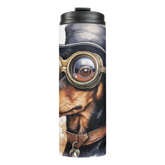 Termo Perro teckel Steampunk (Anverso)