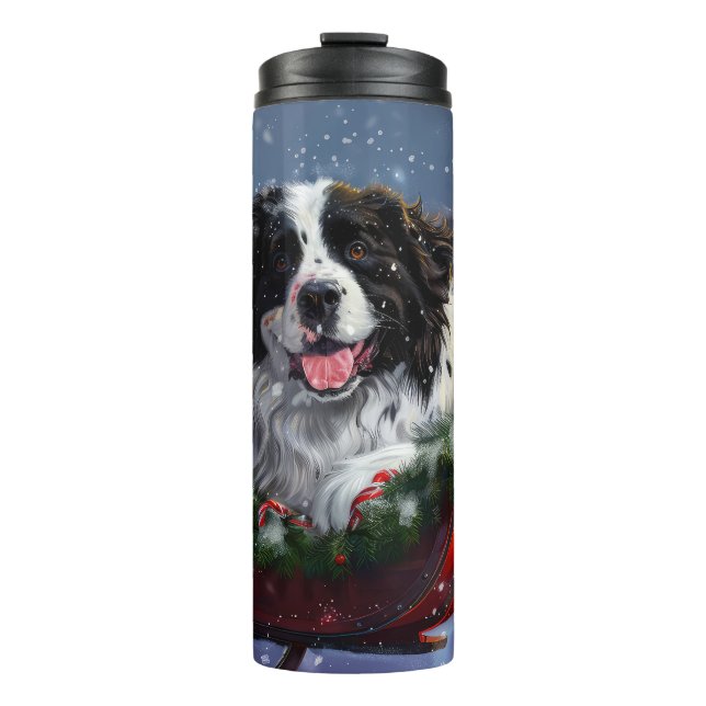 Termo Perro Terranova Navidad Festiva (Anverso)