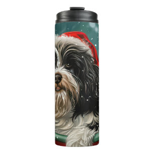 Termo Perro Terrier Tibetano Navidad Festiva