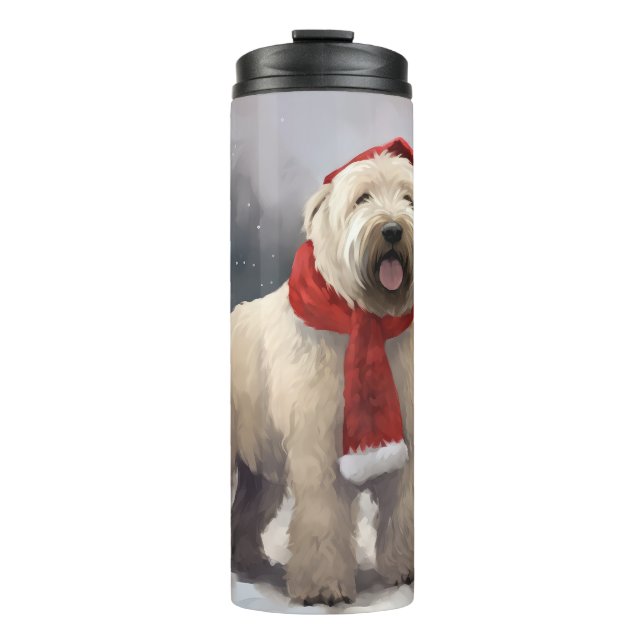Termo Perro Terrier Trigo en Navidad Nieve (Anverso)