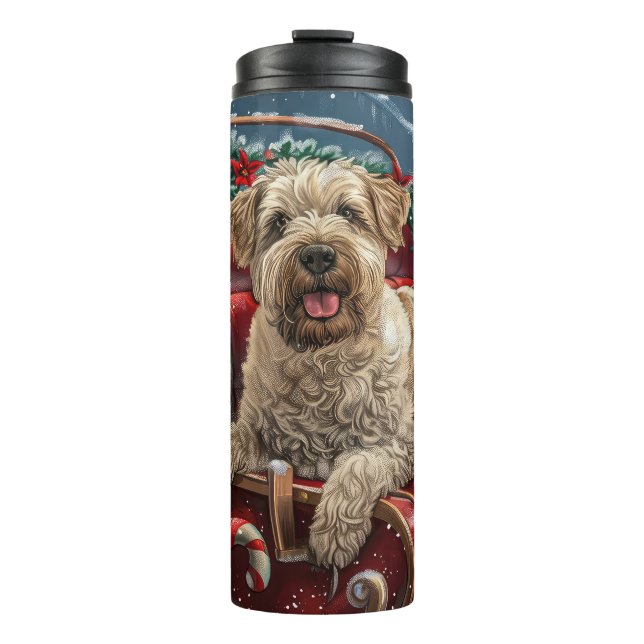 Termo Perro Terrier Trigo Navidad Festiva (Anverso)