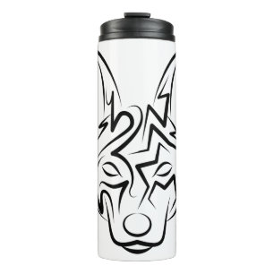 Termo Perro tribal blanco y negro