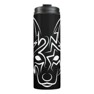 Termo Perro tribal blanco y negro