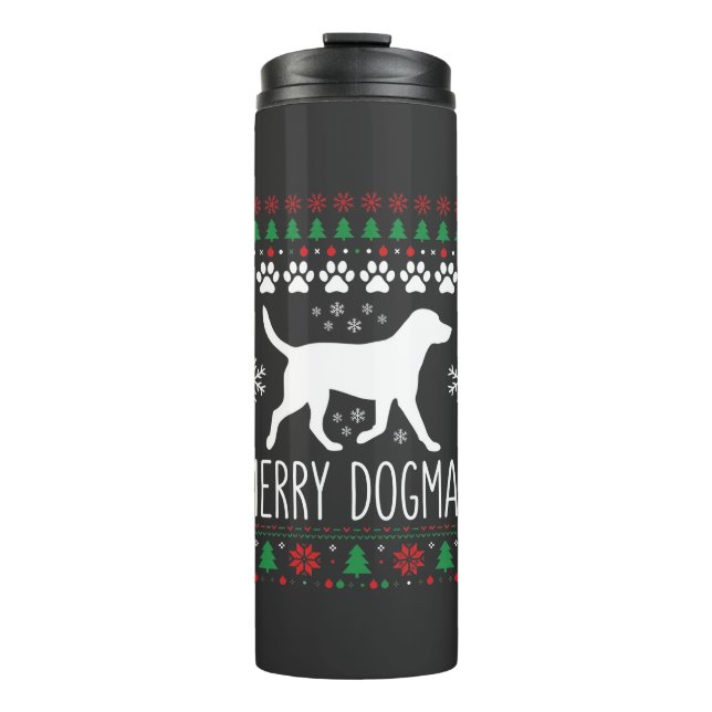 Termo Perro Vectorial de Navidad de Alegres Dogmas (Anverso)