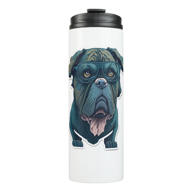 Termo Perro verde con gafas (Anverso)