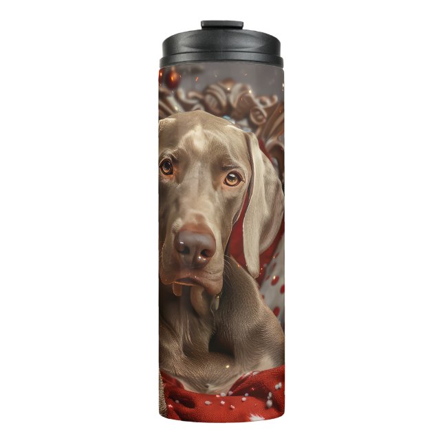 Termo Perro Weimaraner Navidad Festiva (Anverso)