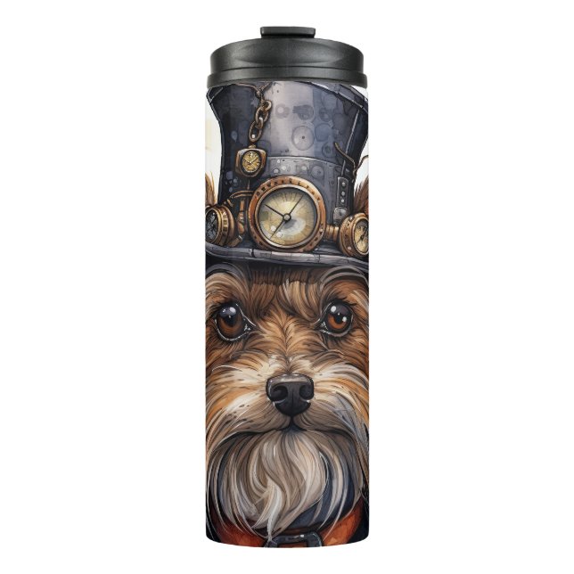Termo Perro Yorkshire Terrier Steampunk (Anverso)