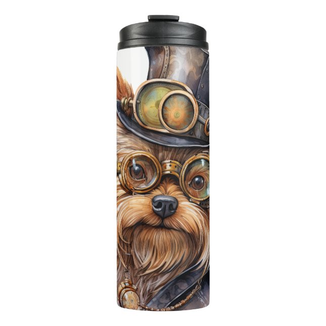 Termo Perro Yorkshire Terrier Steampunk (Anverso)