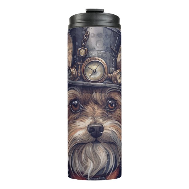 Termo Perro Yorkshire Terrier Steampunk (Anverso)