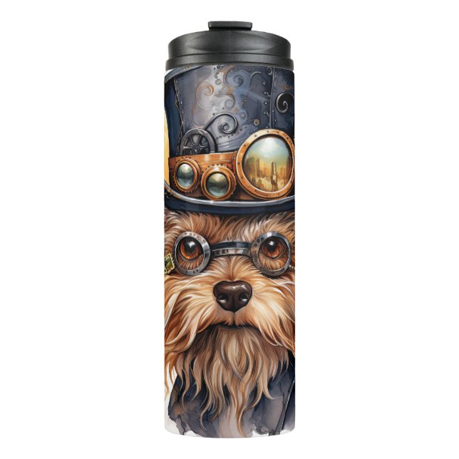 Termo Perro Yorkshire Terrier Steampunk (Anverso)