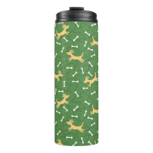Termo perros afortunados con el fondo de los huesos