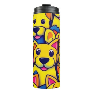 Termo Perros alegres y coloridos, perros felices