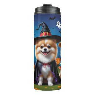 Termo Perros de Pomerania Calabaza Halloween Gracioso