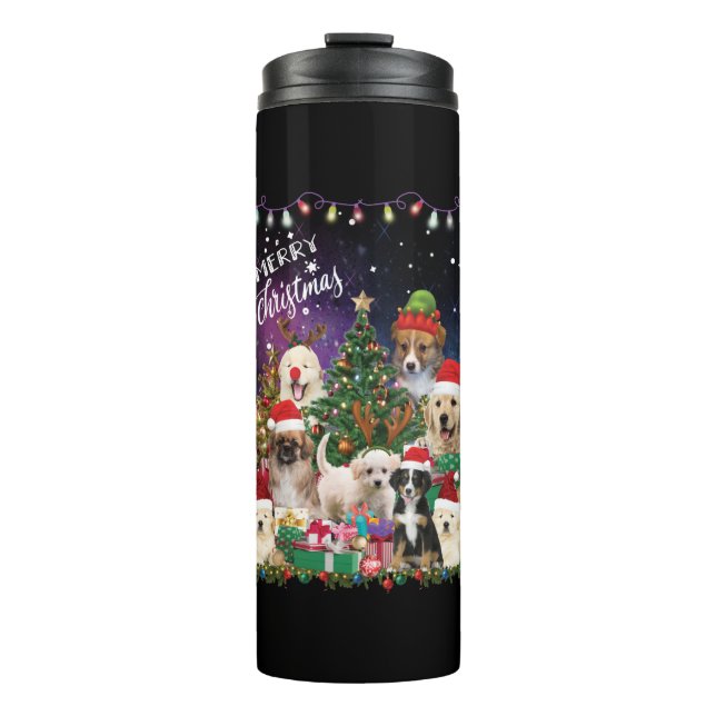 Termo Perros Feliz Navidad Luz (Anverso)