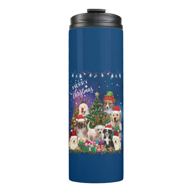 Termo Perros Feliz Navidad Luz (Anverso)
