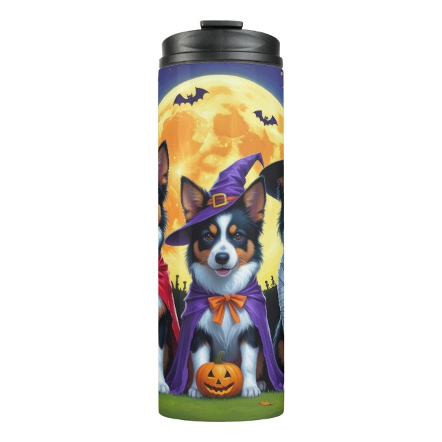 Termo Perros Kelpies Australianos Calabaza Halloween Div (Anverso)