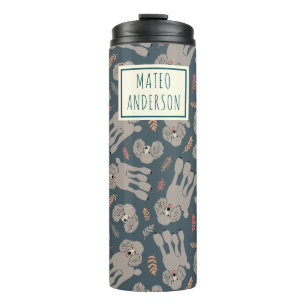 Termo Perros lindos con plantas nombre personalizado ver