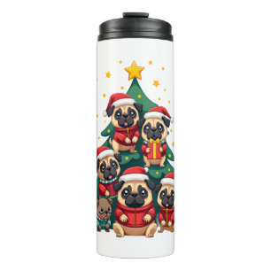 Termo Perros Pug árbol de Navidad Navidades lindas (3)