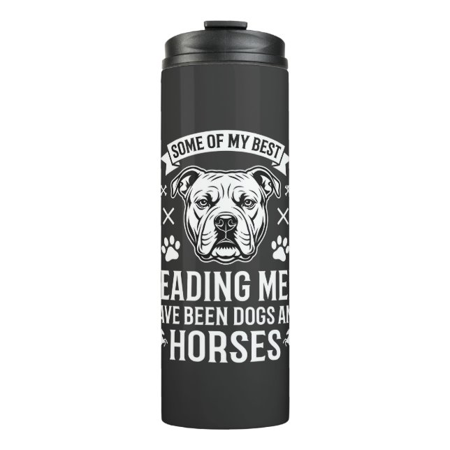 Termo Perros y caballos liderando hombres (Anverso)