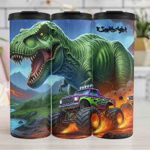 Termo Persecución Ardiente del Camión Monstruo T-Rex