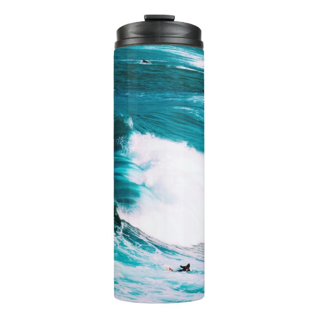 TERMO PERSONA EN SURFBOARD CON ONDAS DE OCÉANO (Anverso)