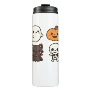 Termo Personajes de Halloween – Fantasma, Calabaza, Gato