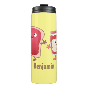 Termo Personajes divertidos de la caricatura sobre pan y