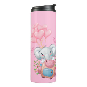 Termo Personaliza   Elefante Rosa Lindo