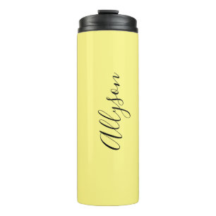 Termo Personaliza Nombre en Script Vertical, Amarillo Pá
