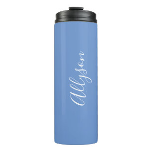 Termo Personaliza Nombre Escritura Blanca Vertical, Azul