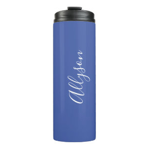 Termo Personaliza Nombre Escritura Blanca Vertical, Azul