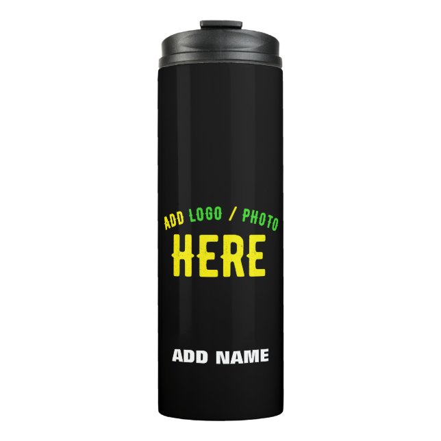 TERMO PERSONALIZABLE MODERNO ESTILO NEGRO VERIFICADO MAR (Anverso)
