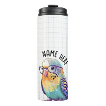 Personalizable Nerdy Budgie Tumbler