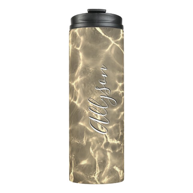 Termo Personalización de nombre vertical Guión blanco, a (Anverso)