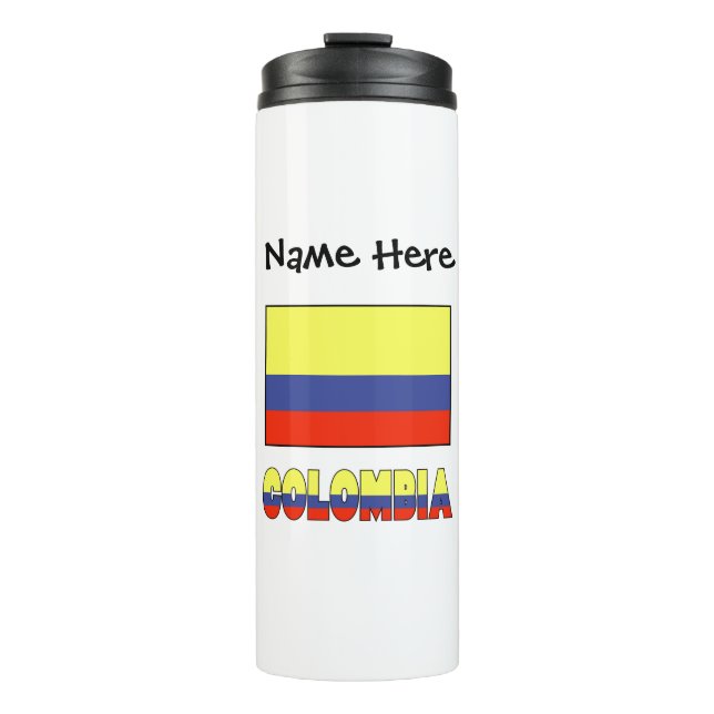 Termo Personalización negra de la bandera colombiana (Anverso)
