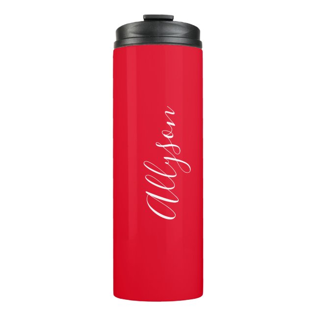 Termo Personalización Nombre Guión blanco vertical, rojo (Anverso)