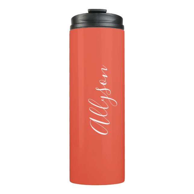 Termo Personalización Nombre Guión blanco vertical, rojo (Anverso)