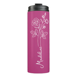 Termo Personalización Nombre Junio Flor de nacimiento Mu