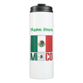 Termo Personalización verde de bandera mexicana