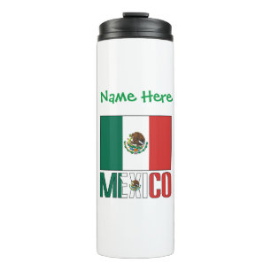 Termo Personalización verde de bandera mexicana